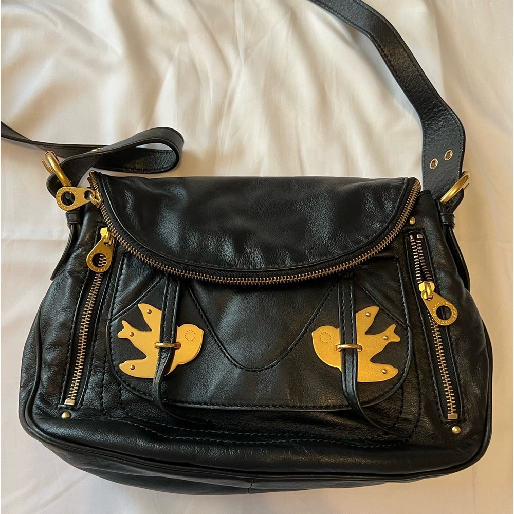 Black Natasha Petal Crossbody Shoulder Bag